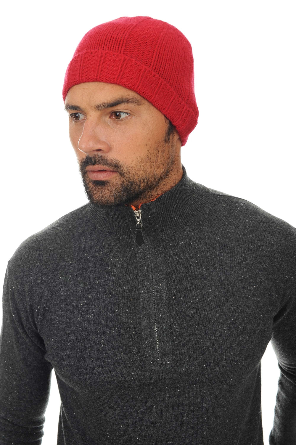 Ted in cashmere uomo - rosso velluto - Mahogany