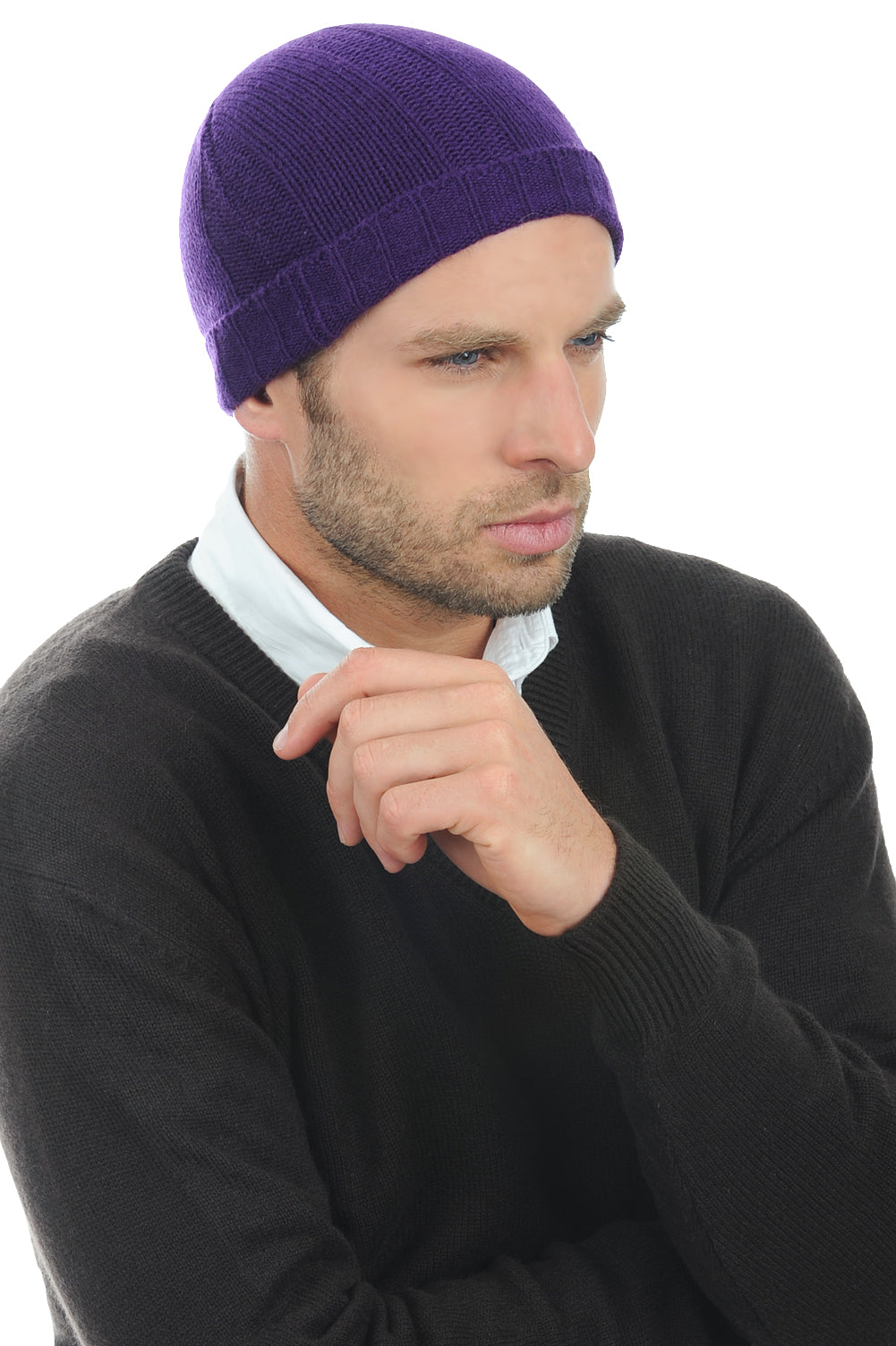 Ted in cashmere uomo - viola vivissimo - Mahogany