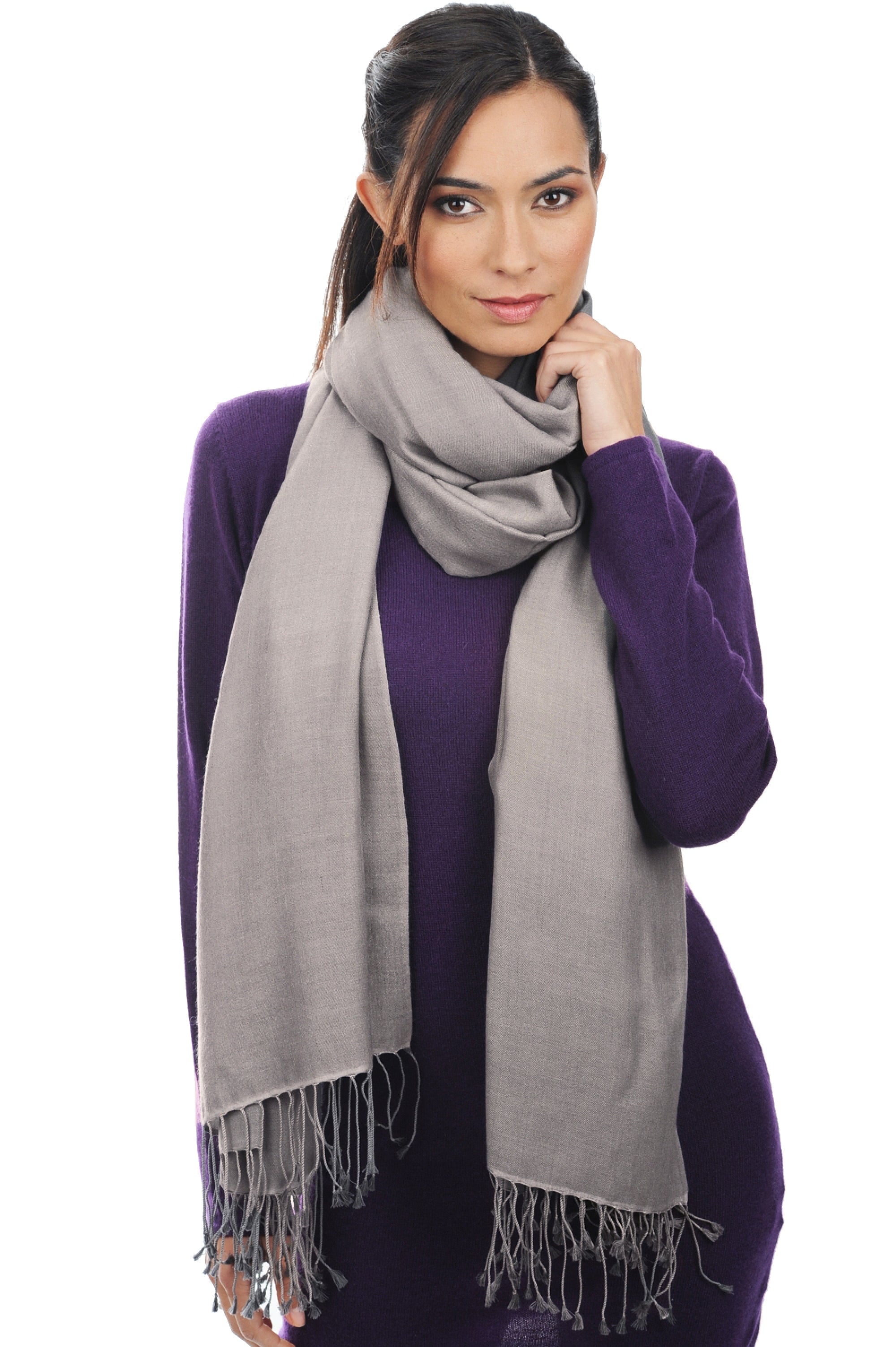 Adèle in cashmere e seta misto - grigio perla - Mahogany