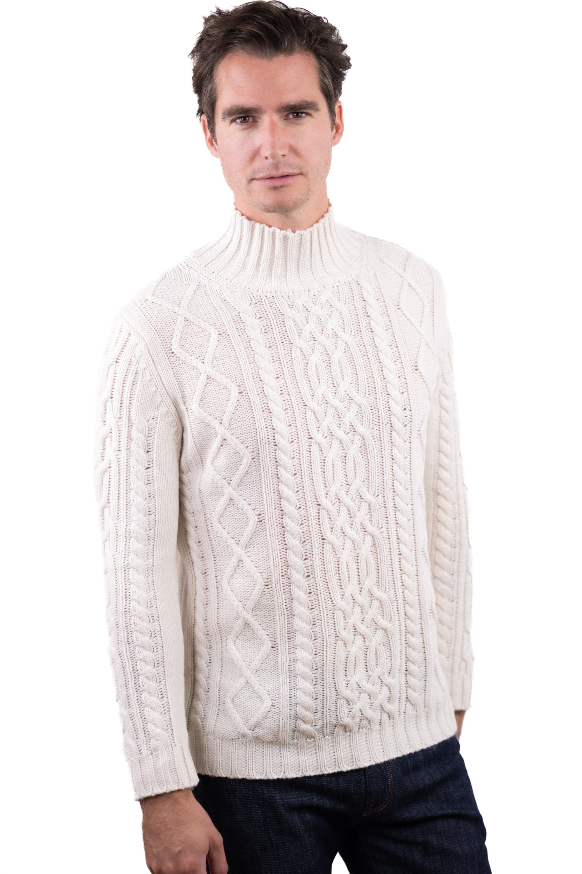 Platon in cashmere uomo - écru - Mahogany