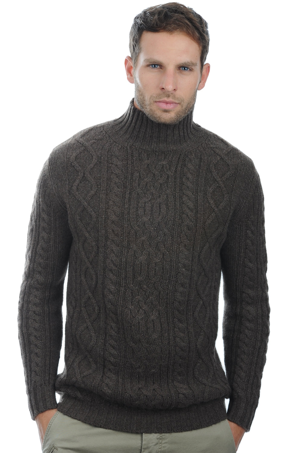 Platon in cashmere uomo - marrone melange - Mahogany