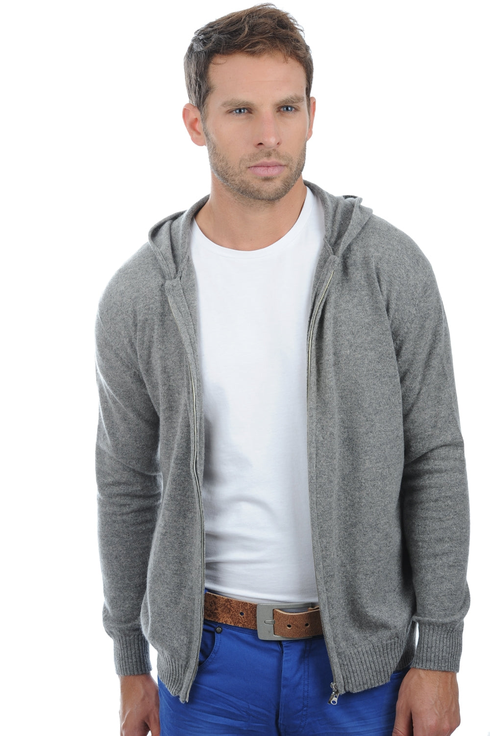 Hiro in cashmere da uomo - grigio melange - Mahogany