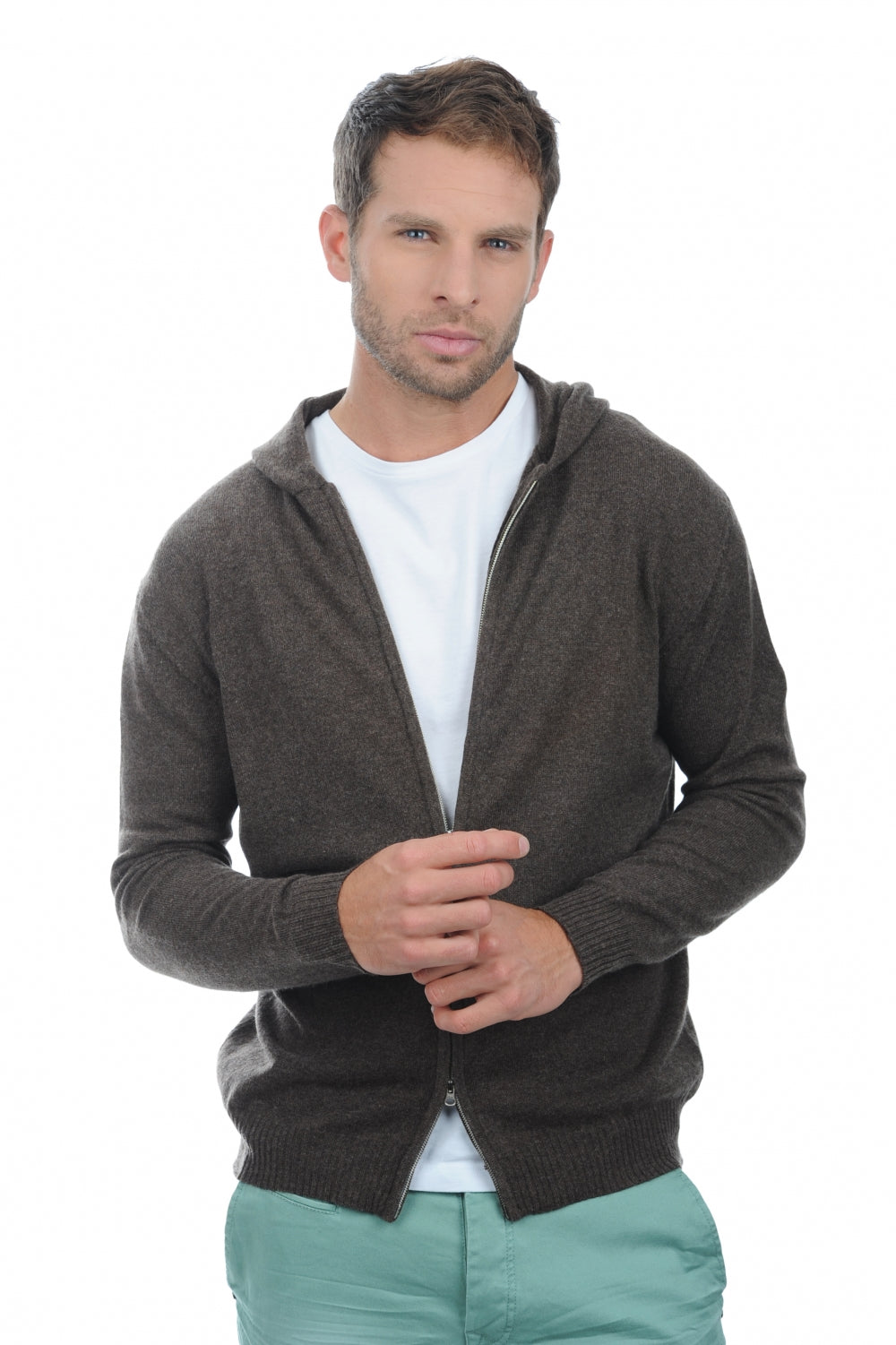 Hiro in cashmere da uomo - marrone melange - Mahogany