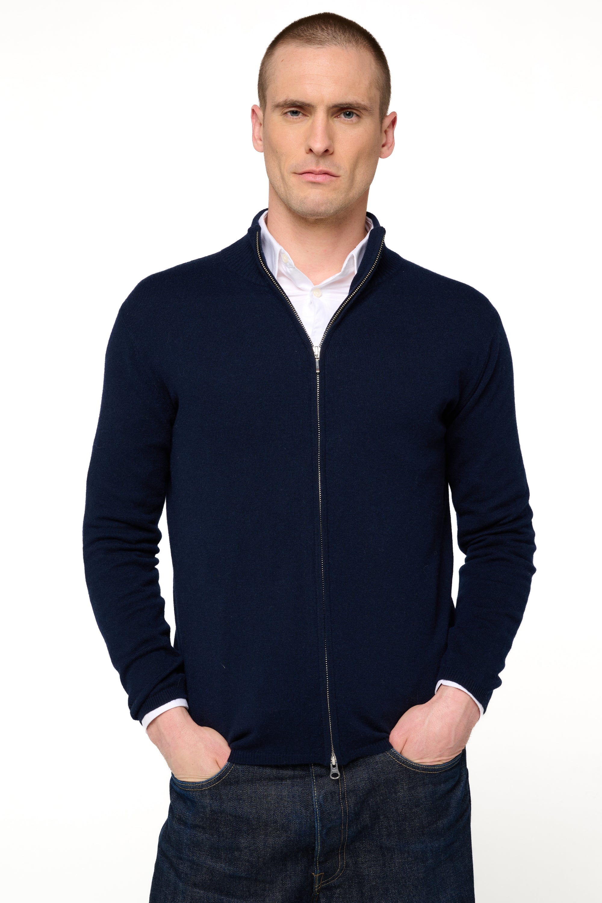 Elton in cashmere uomo - blu marino scuro - Mahogany