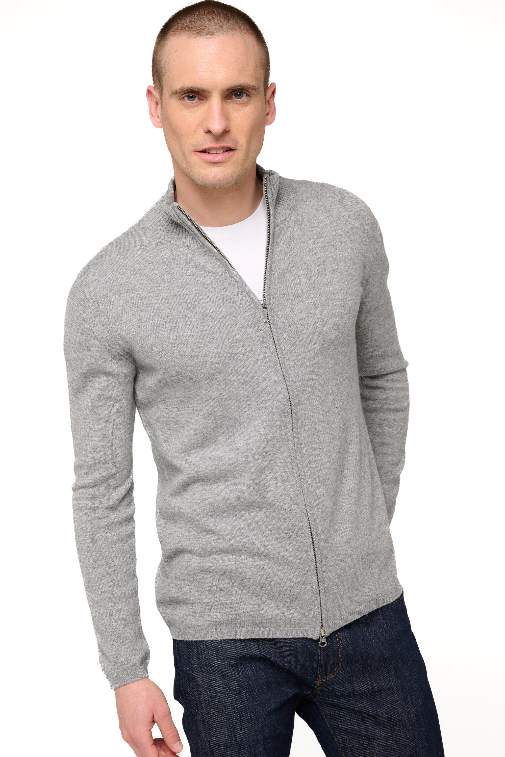 Elton in cashmere uomo - grigio melange - Mahogany