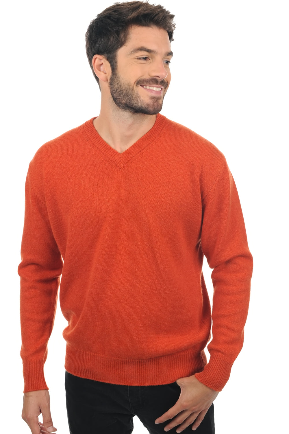 Hippolyte 4F in cashmere uomo - paprika - Mahogany