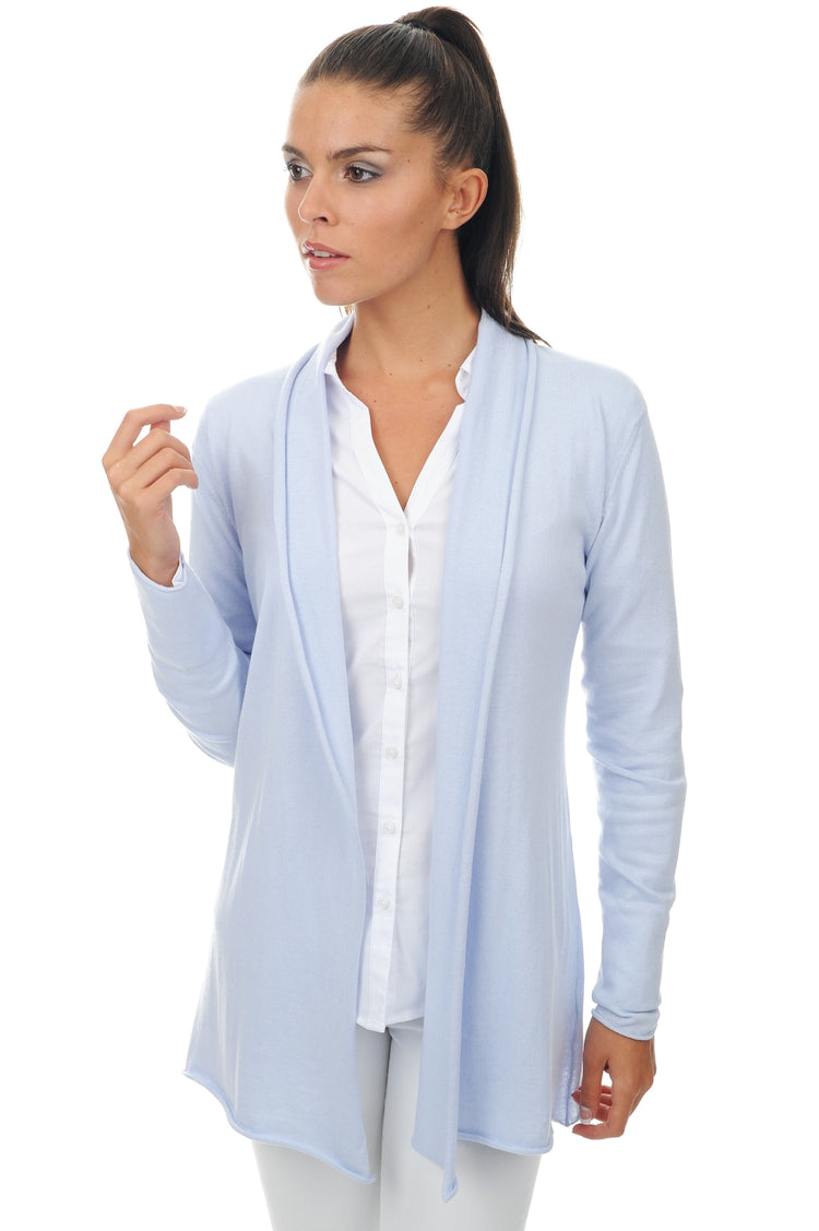 Perlette in cashmere e cotone donna - blu cielo - Mahogany