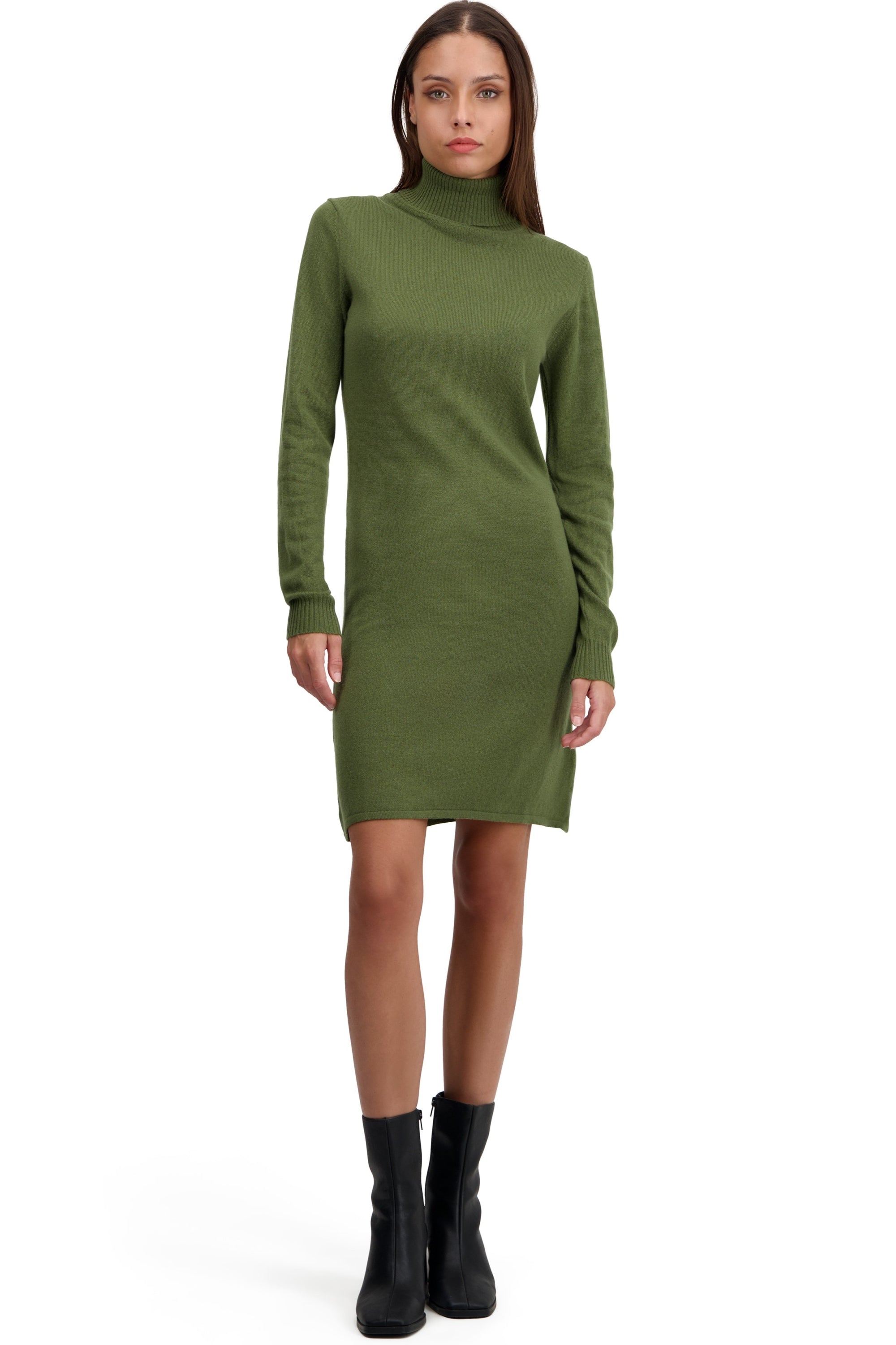 Abie in cashmere donna - kaki - Mahogany