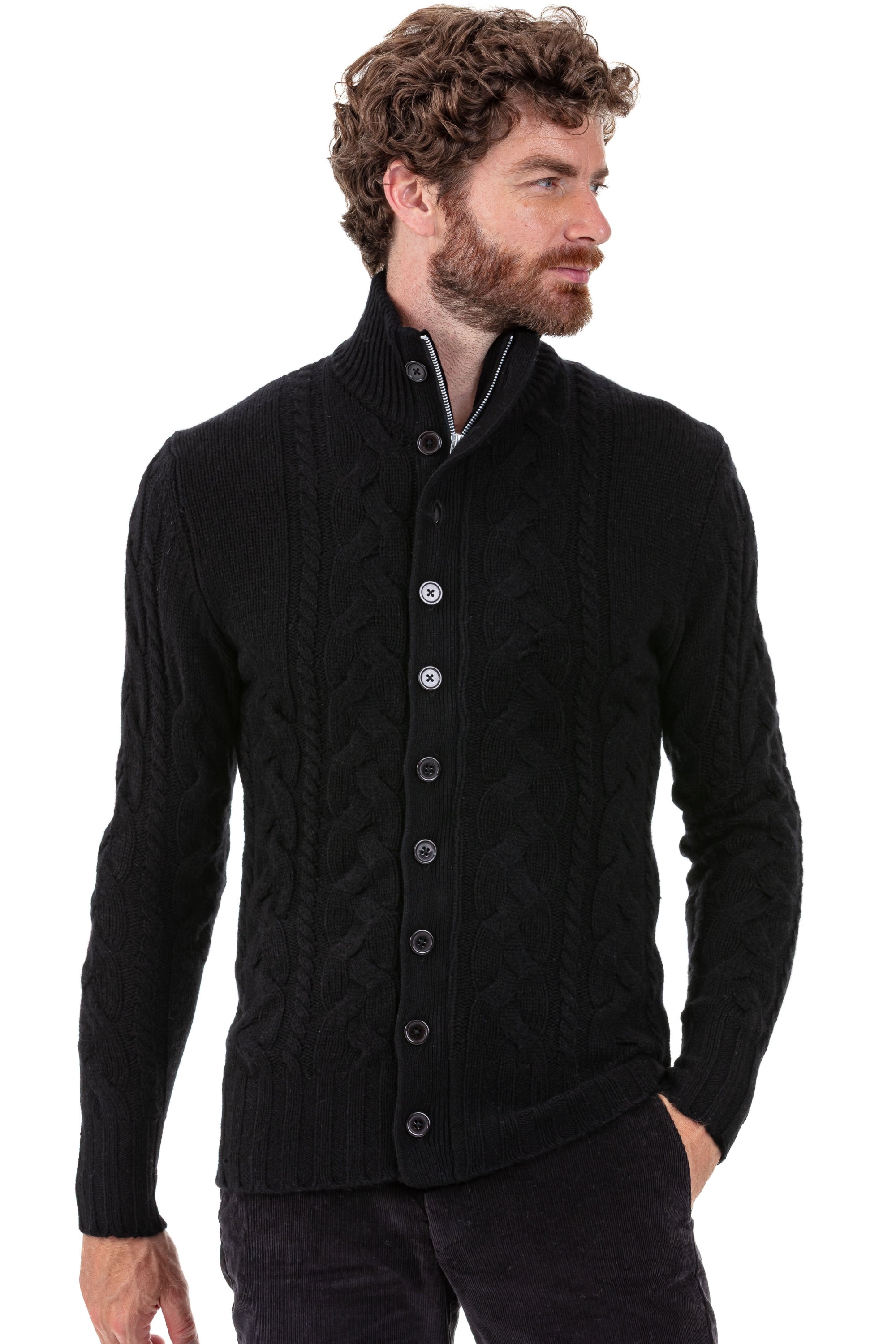 Loris in cashmere uomo - nero - Mahogany