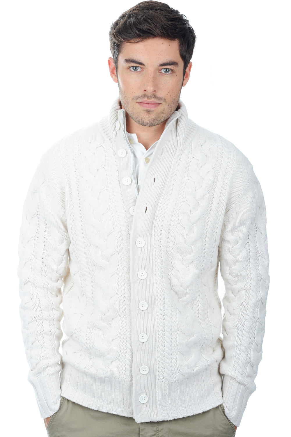 Loris in cashmere uomo - bianco avorio - Mahogany