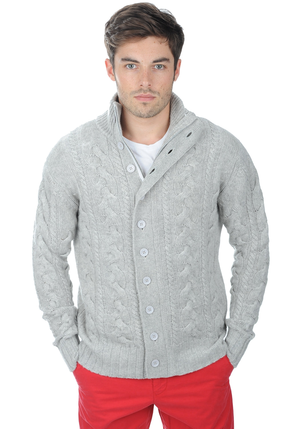 Loris in cashmere uomo - flanella chiné - Mahogany