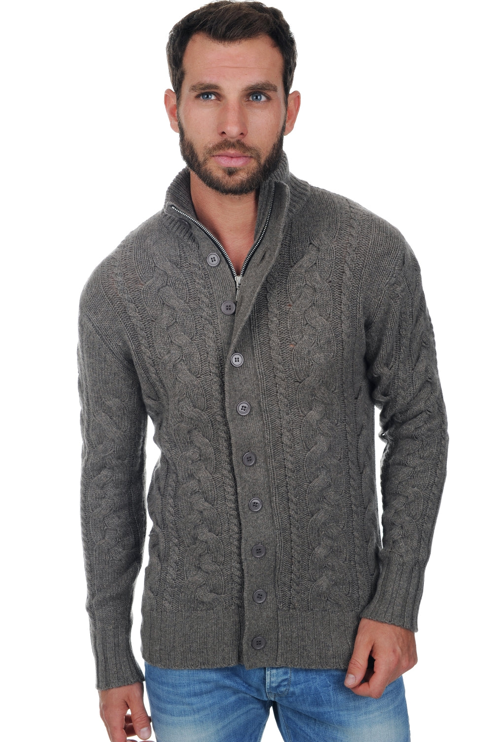 Loris in cashmere uomo - marmotta chiné - Mahogany