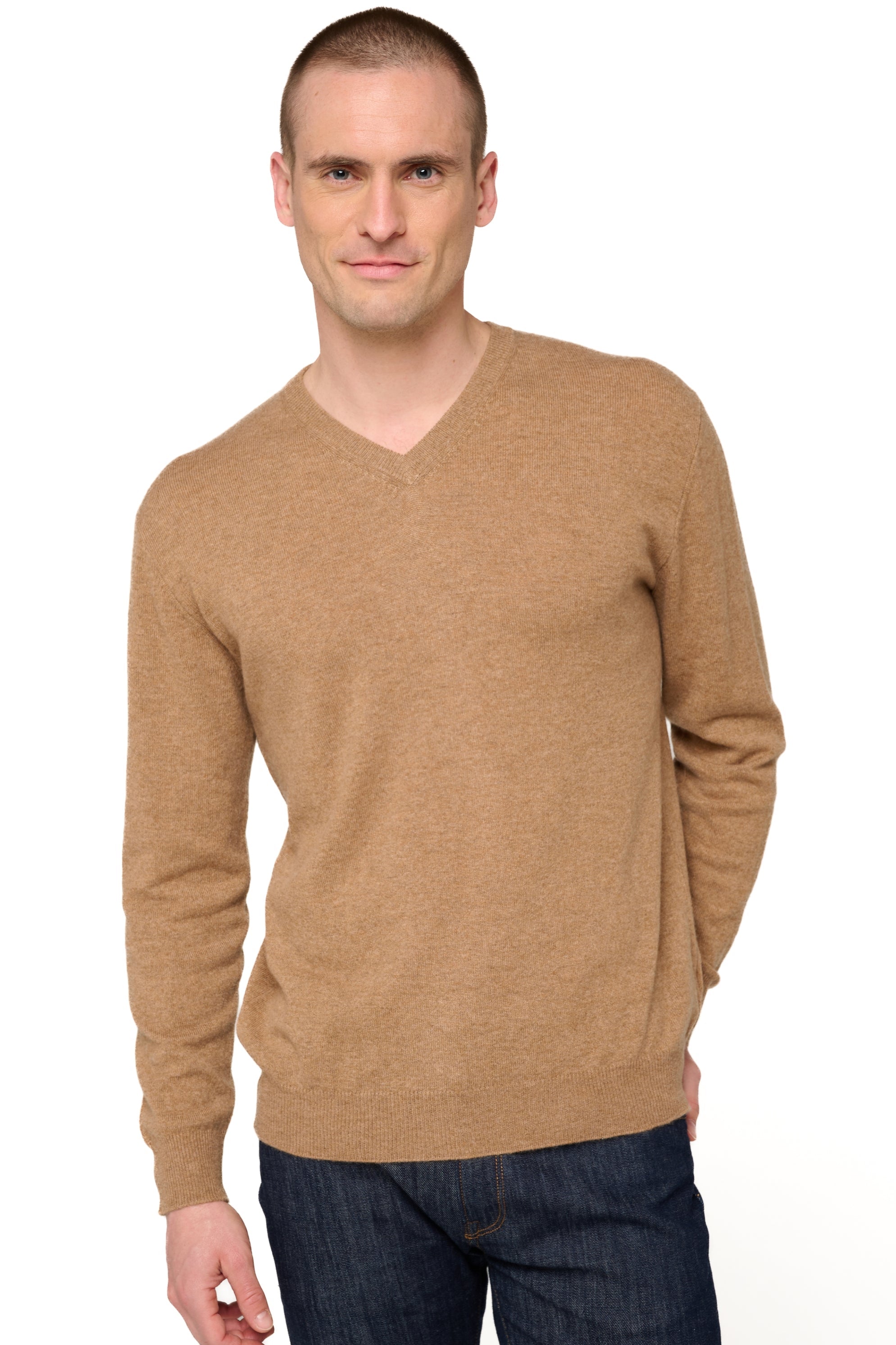 Gaspard in cashmere uomo - cammello chiné - Mahogany