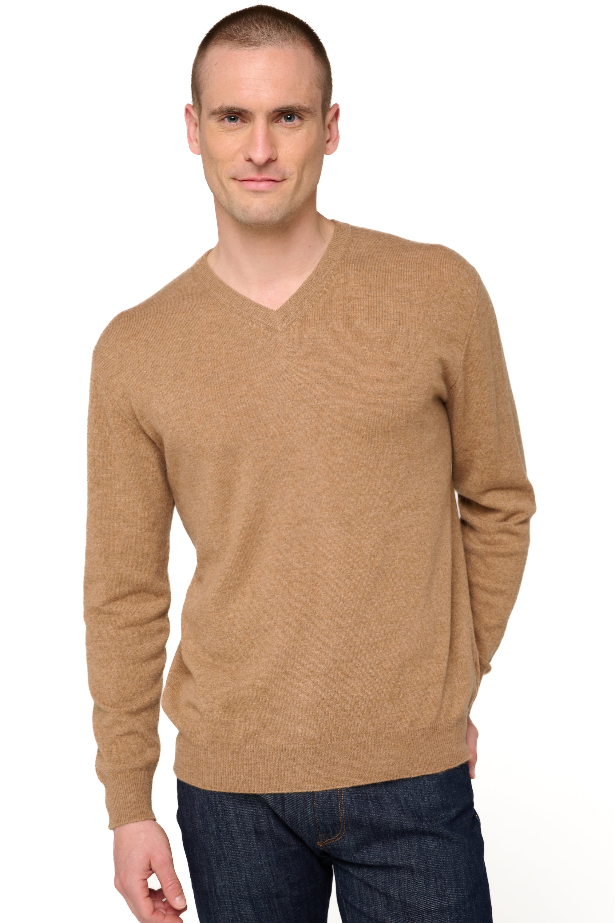 Gaspard in cashmere uomo - cammello chiné - Mahogany