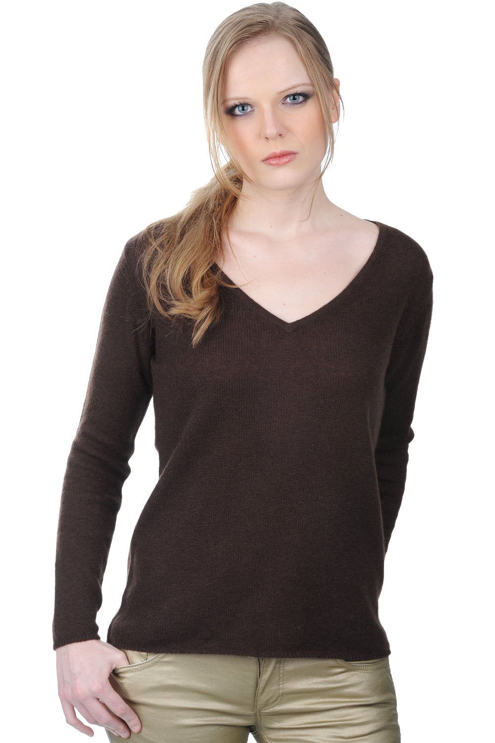 Flavie in cashmere donna - cappuccino - Mahogany