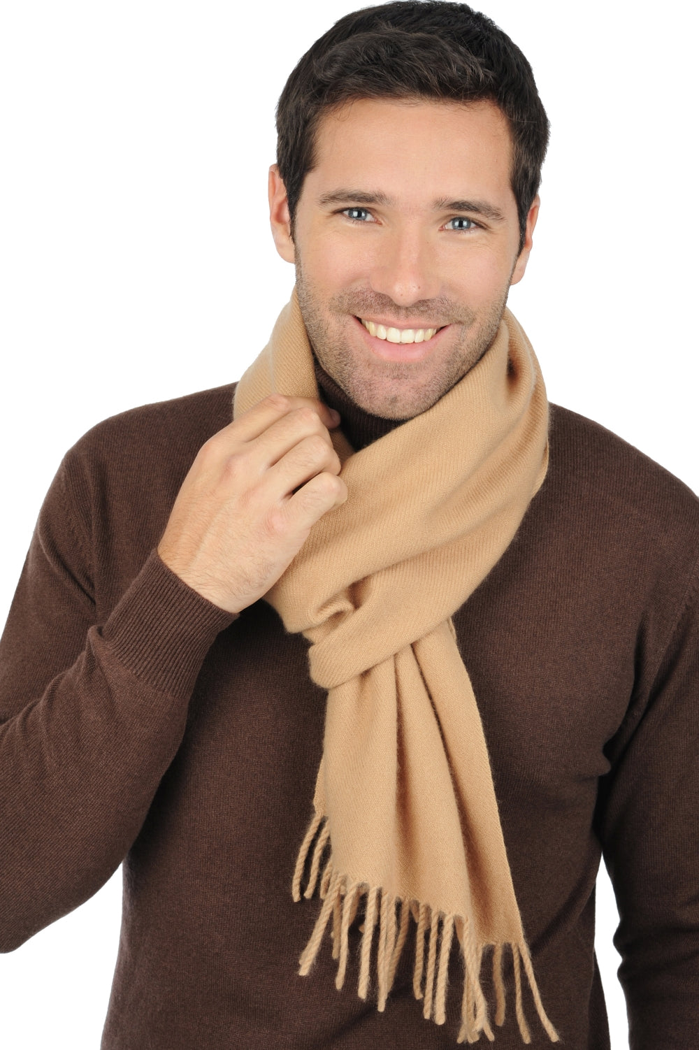 Zak200 in cashmere uomo - cammello deserto - Mahogany