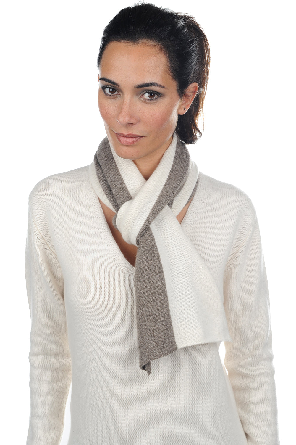 Luvo in cashmere e yak misto - écru-grigio naturale - Mahogany