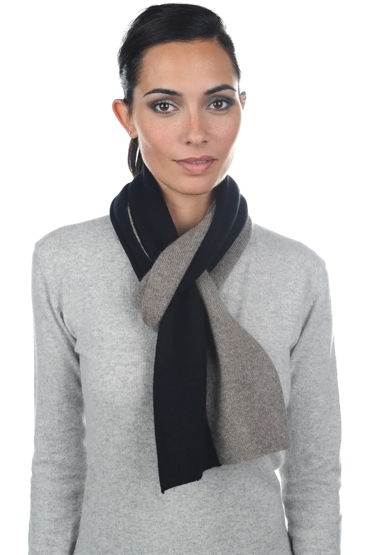 Luvo in cashmere e yak misto - nero-marmotta naturale - Mahogany