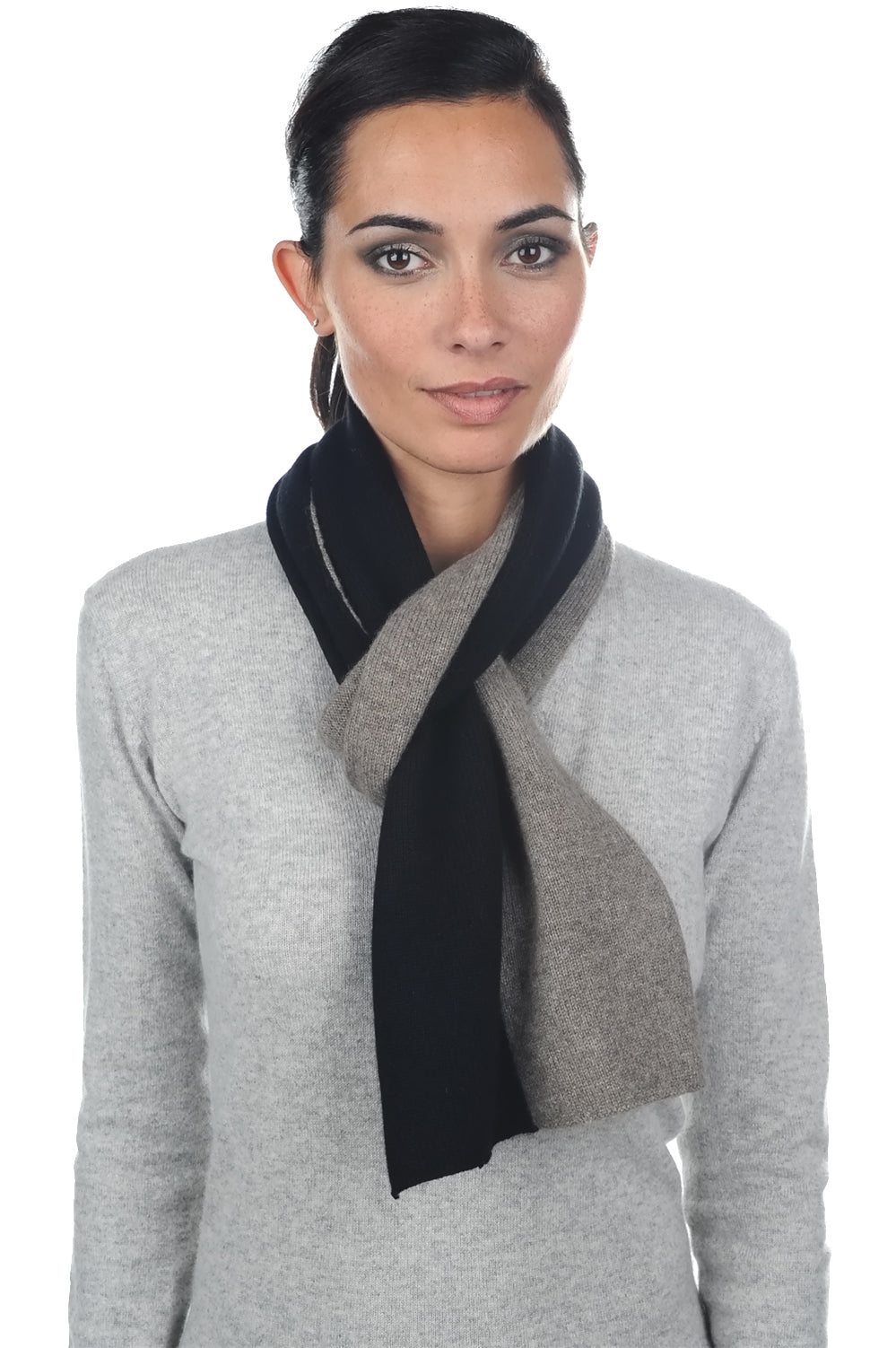 Luvo in cashmere e yak misto - nero-marmotta naturale - Mahogany