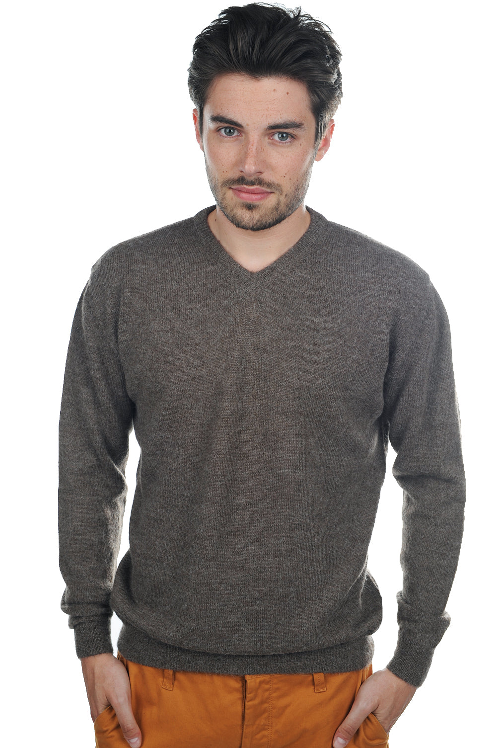 Gaspard-Alpaga in baby alpaca uomo - naturale - Mahogany