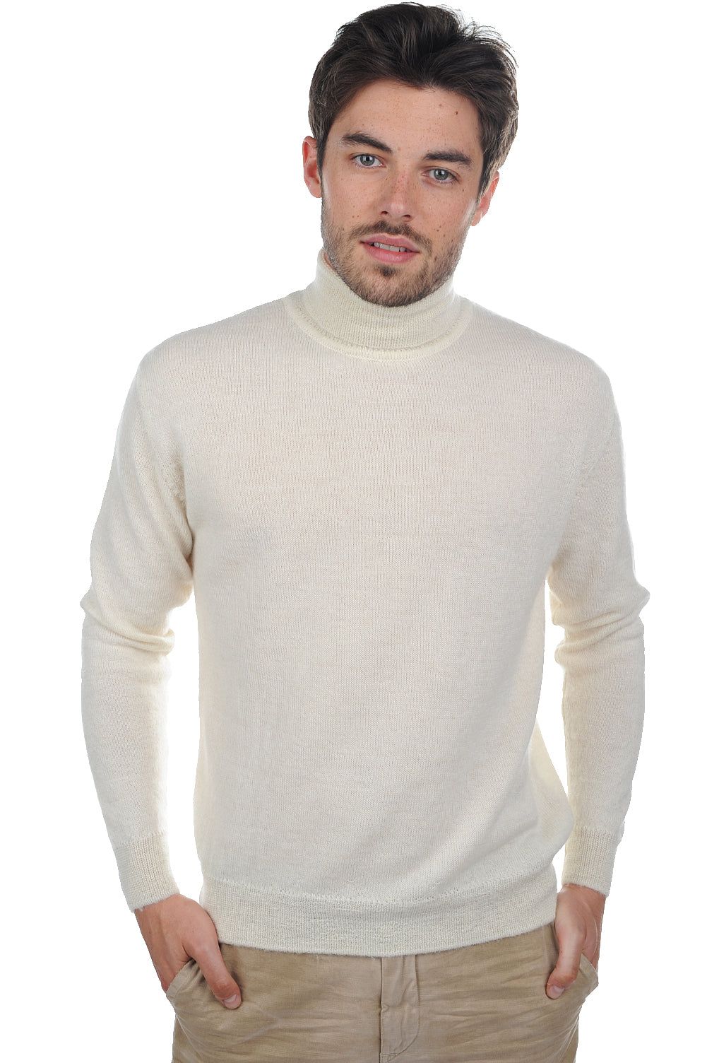 Edgar-Alpaga in baby alpaca uomo - écru - Mahogany