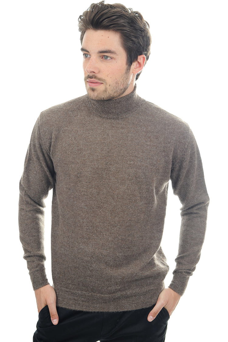 Edgar-Alpaga in baby alpaca uomo - naturale - Mahogany