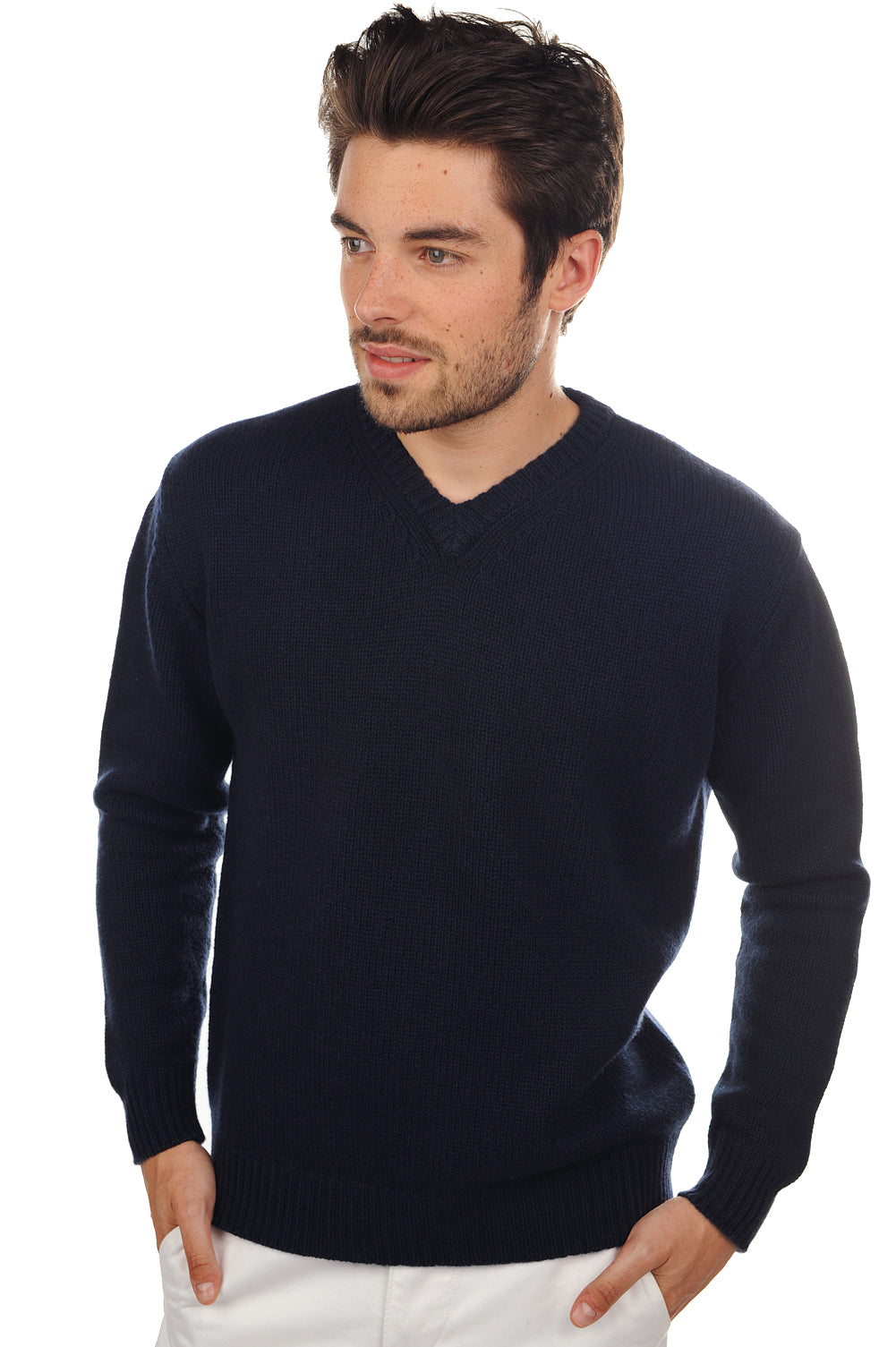 Atman in cashmere uomo - blu marino scuro - Mahogany