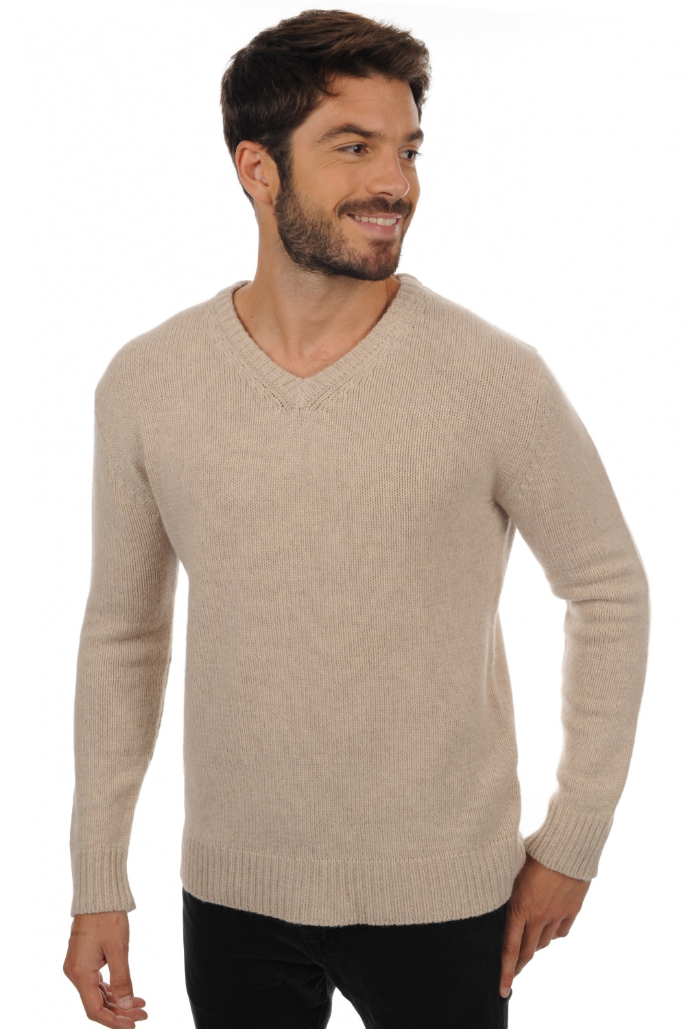Atman in cashmere uomo - écru melange - Mahogany