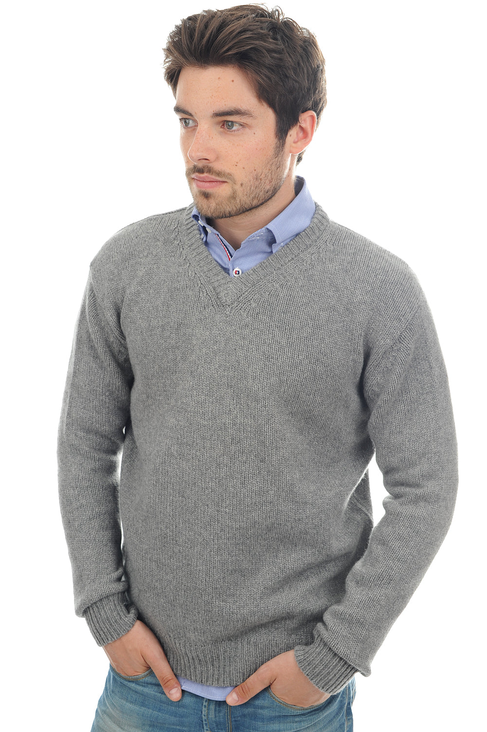 Atman in cashmere uomo - grigio melange - Mahogany