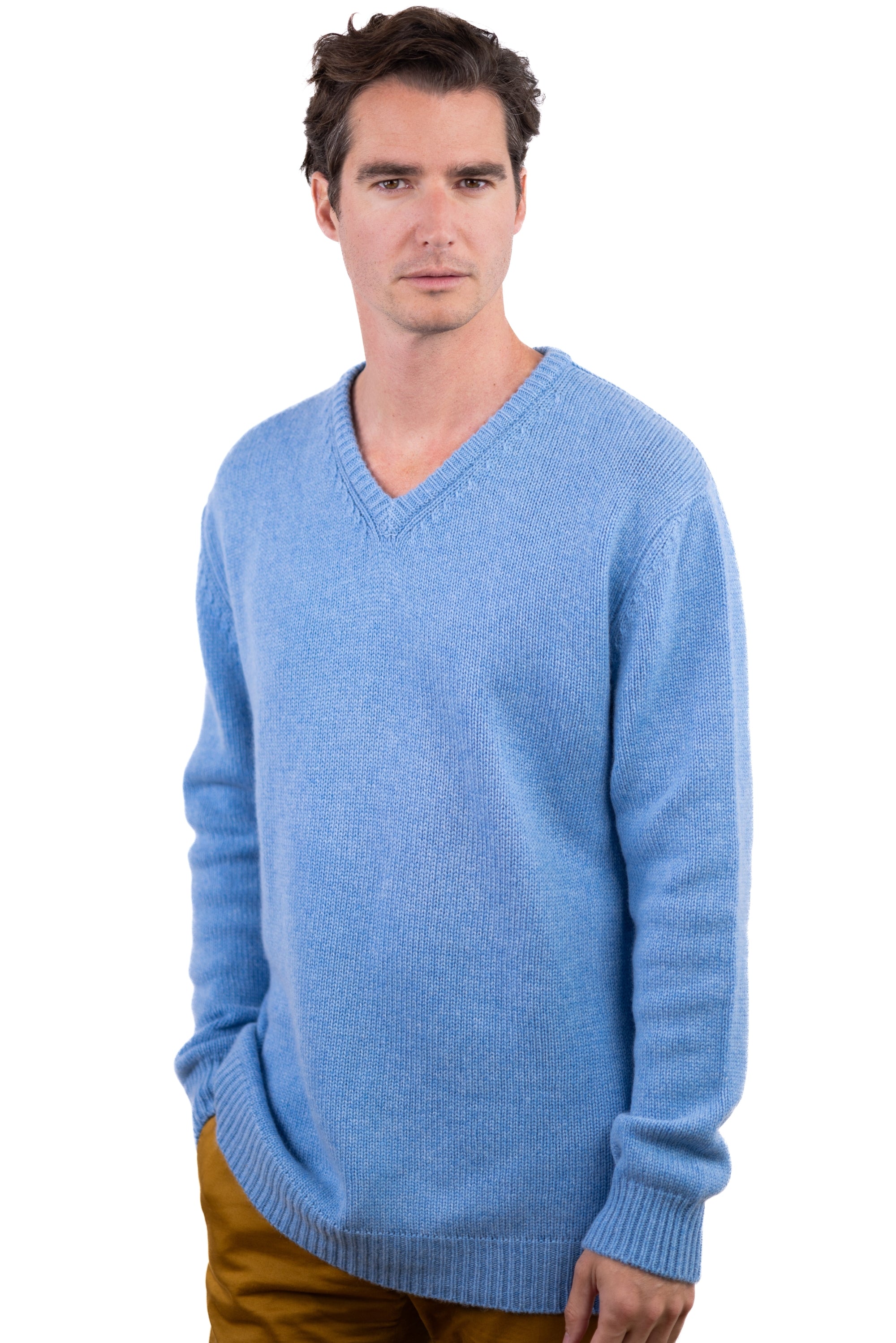 Atman in cashmere uomo - blu azzurro melange - Mahogany