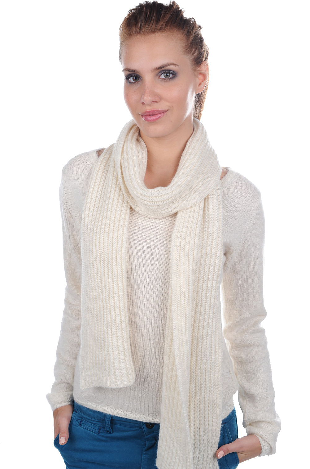 Calypso-Alpaga in baby alpaca misto - écru - Mahogany