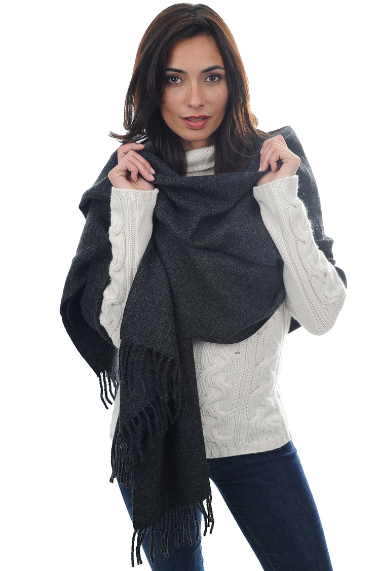 Sciarpa in baby alpaca, 100% baby alpaca, misto, fine, , Mahogany