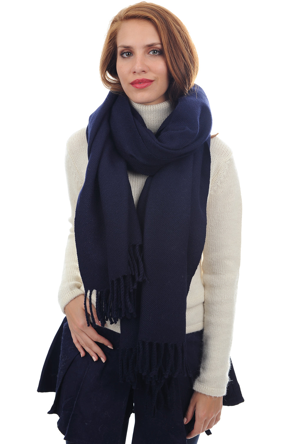 Niry-Alpaga in baby alpaca misto - blu marino - Mahogany