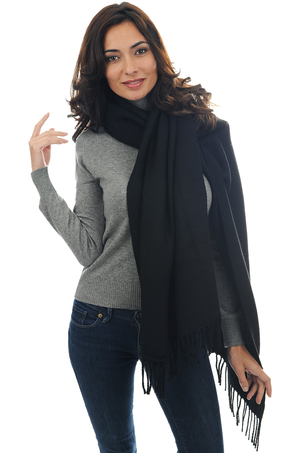 Niry-Alpaga in baby alpaca misto - nero - Mahogany