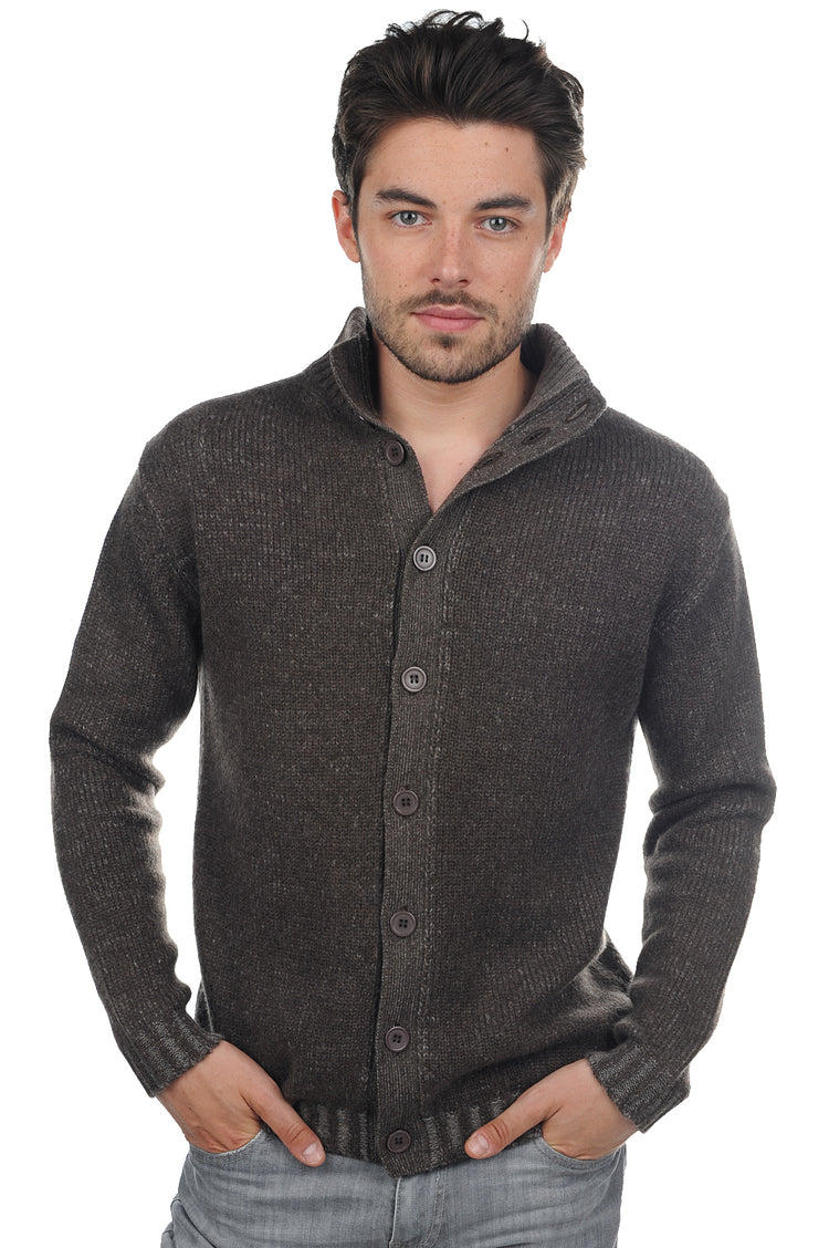Jo in cashmere uomo - marrone chiné-marmotte chiné - Mahogany
