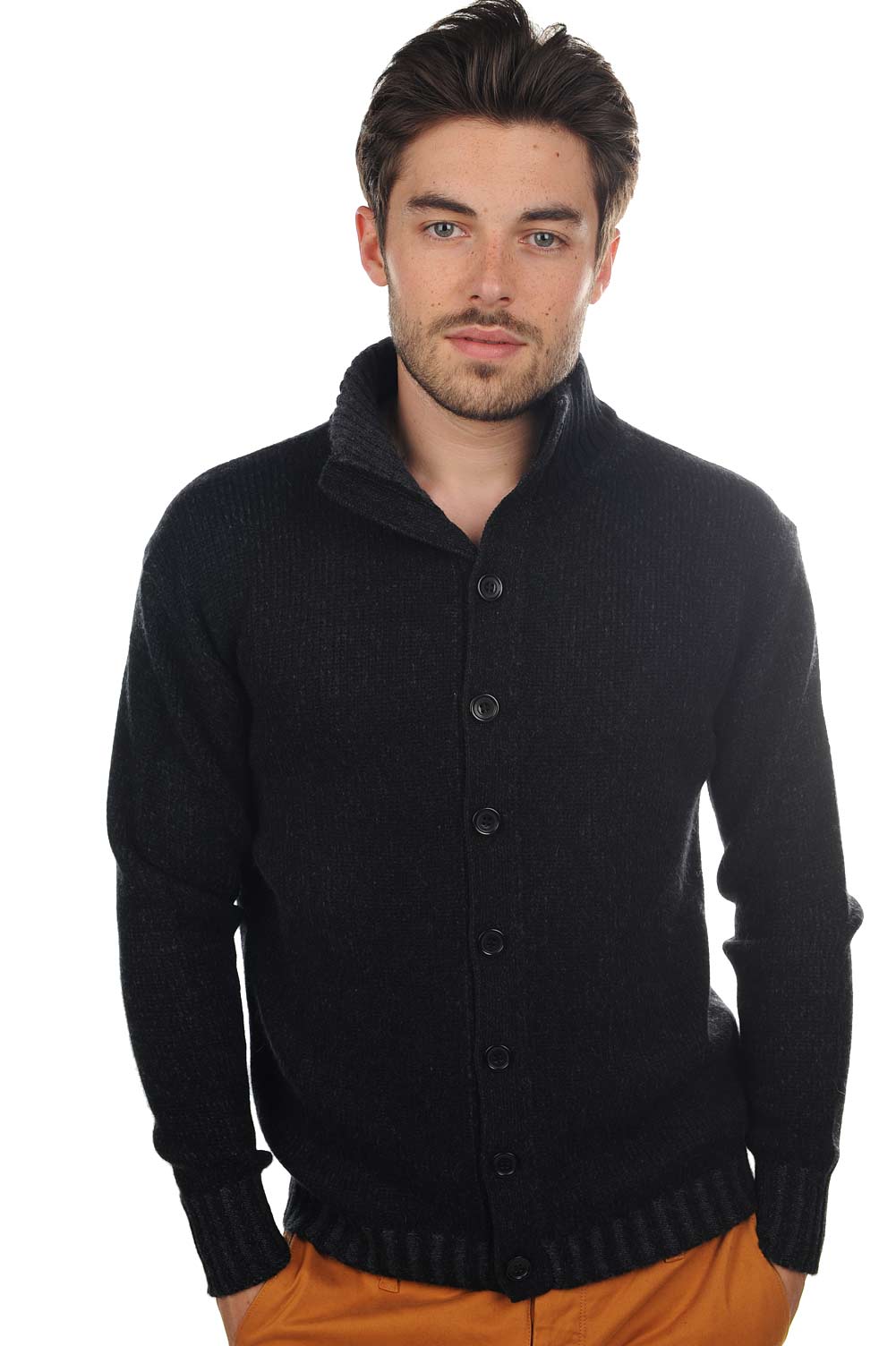 Jo in cashmere uomo - nero-antracite chiné - Mahogany