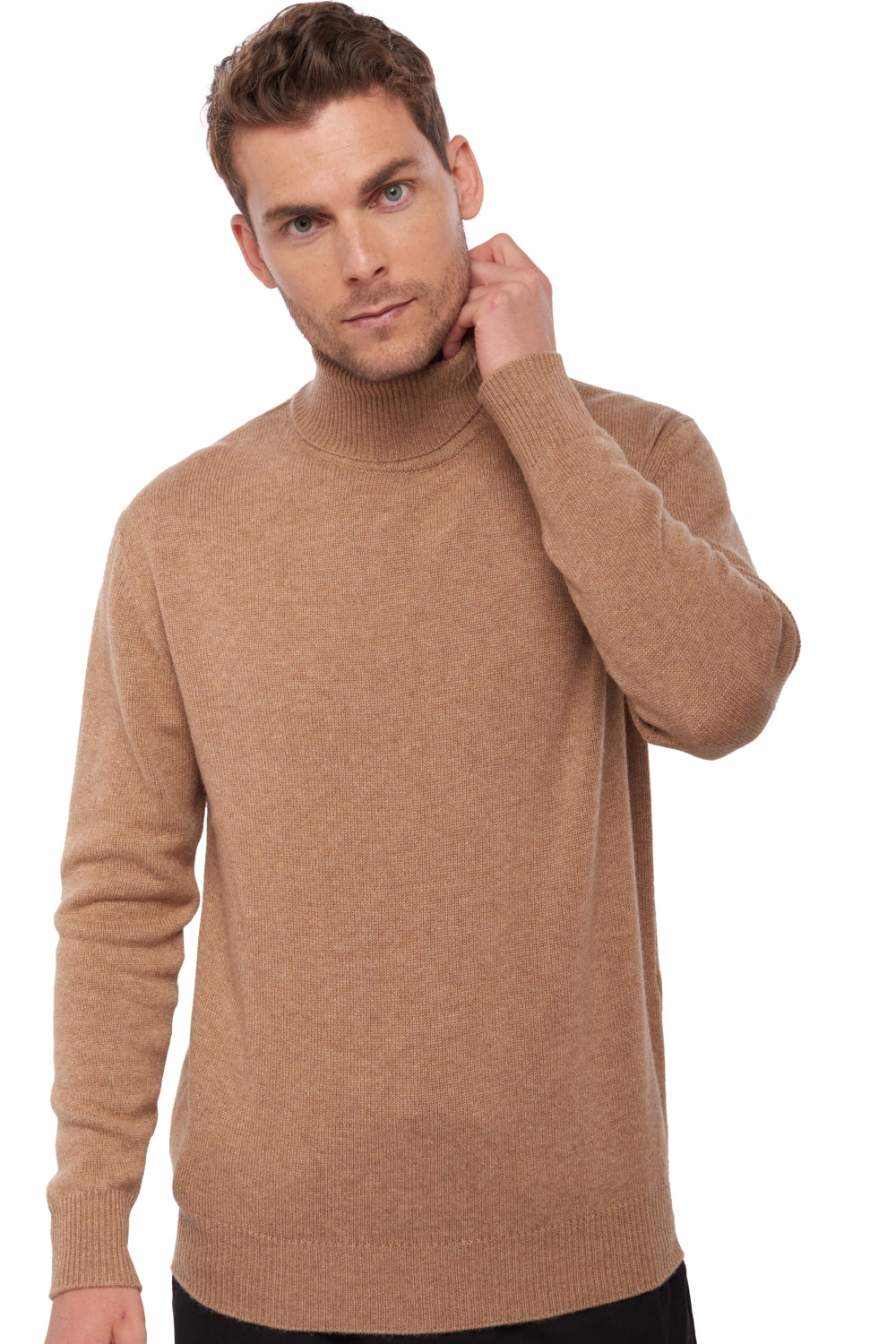 Edgar 4F in cashmere uomo - camel chiné - Mahogany