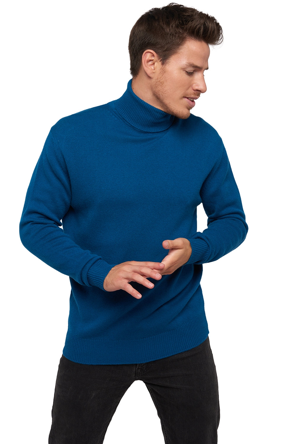 Edgar 4F in cashmere uomo - blu anatra - Mahogany