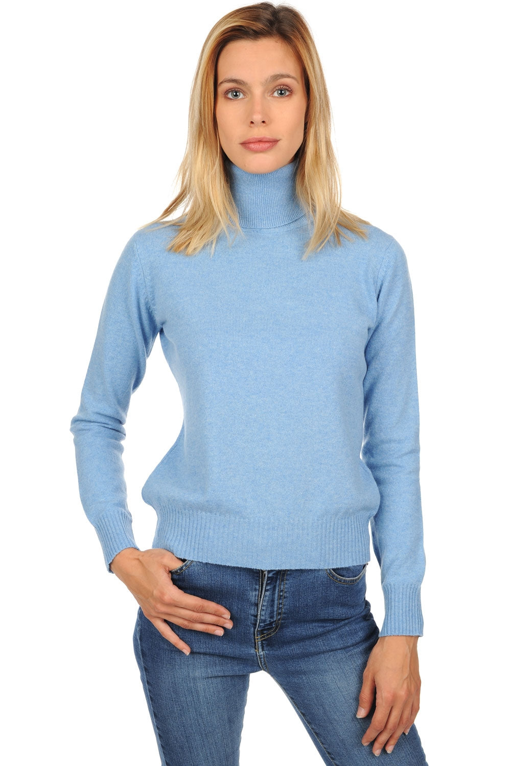 Lili in cashmere donna - azzurro melange - Mahogany