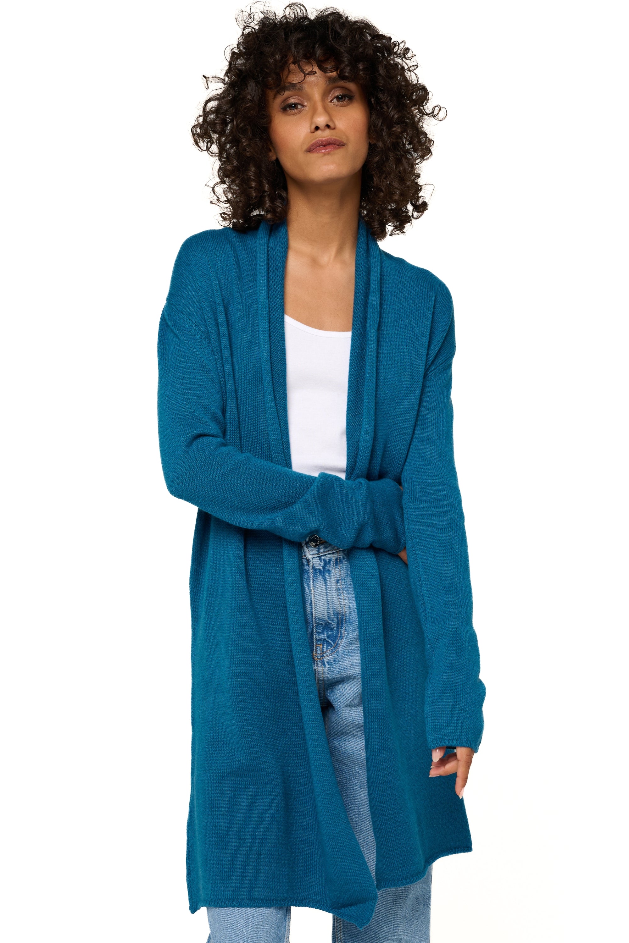 Perla in cashmere donna - blu anatra - Mahogany