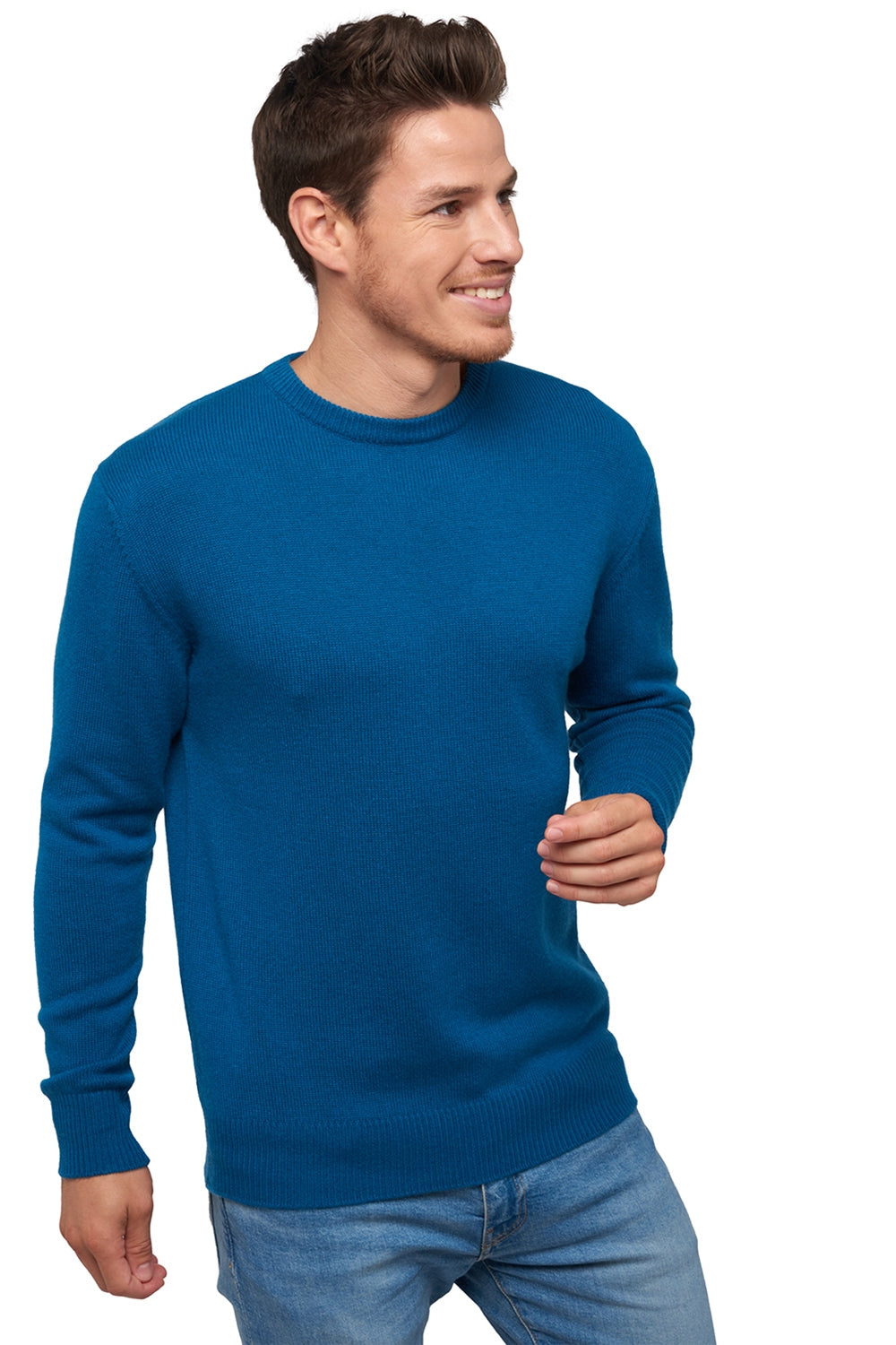 Nestor 4F in cashmere uomo - blu anatra - Mahogany
