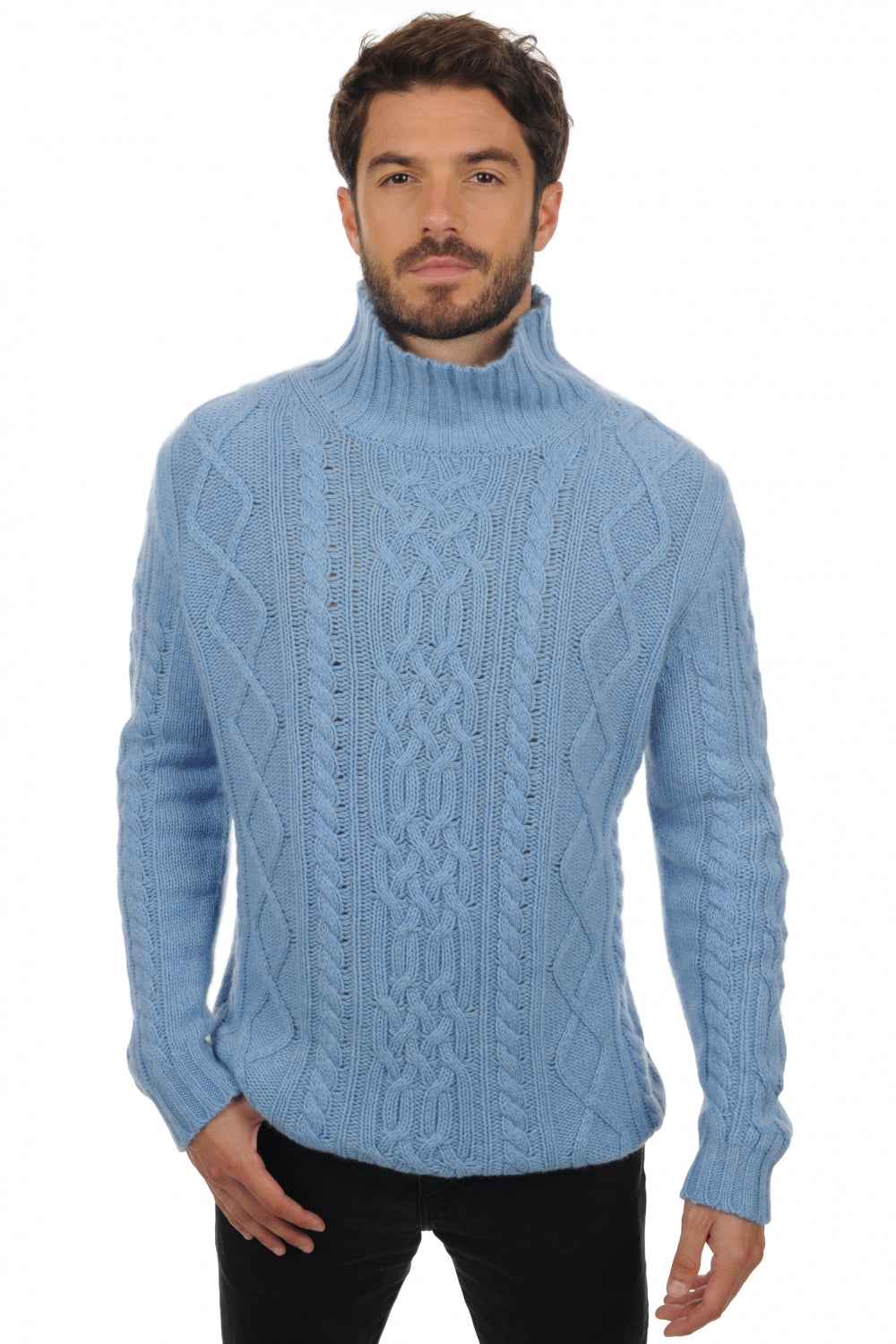 Platon in cashmere uomo - azzurro melange - Mahogany