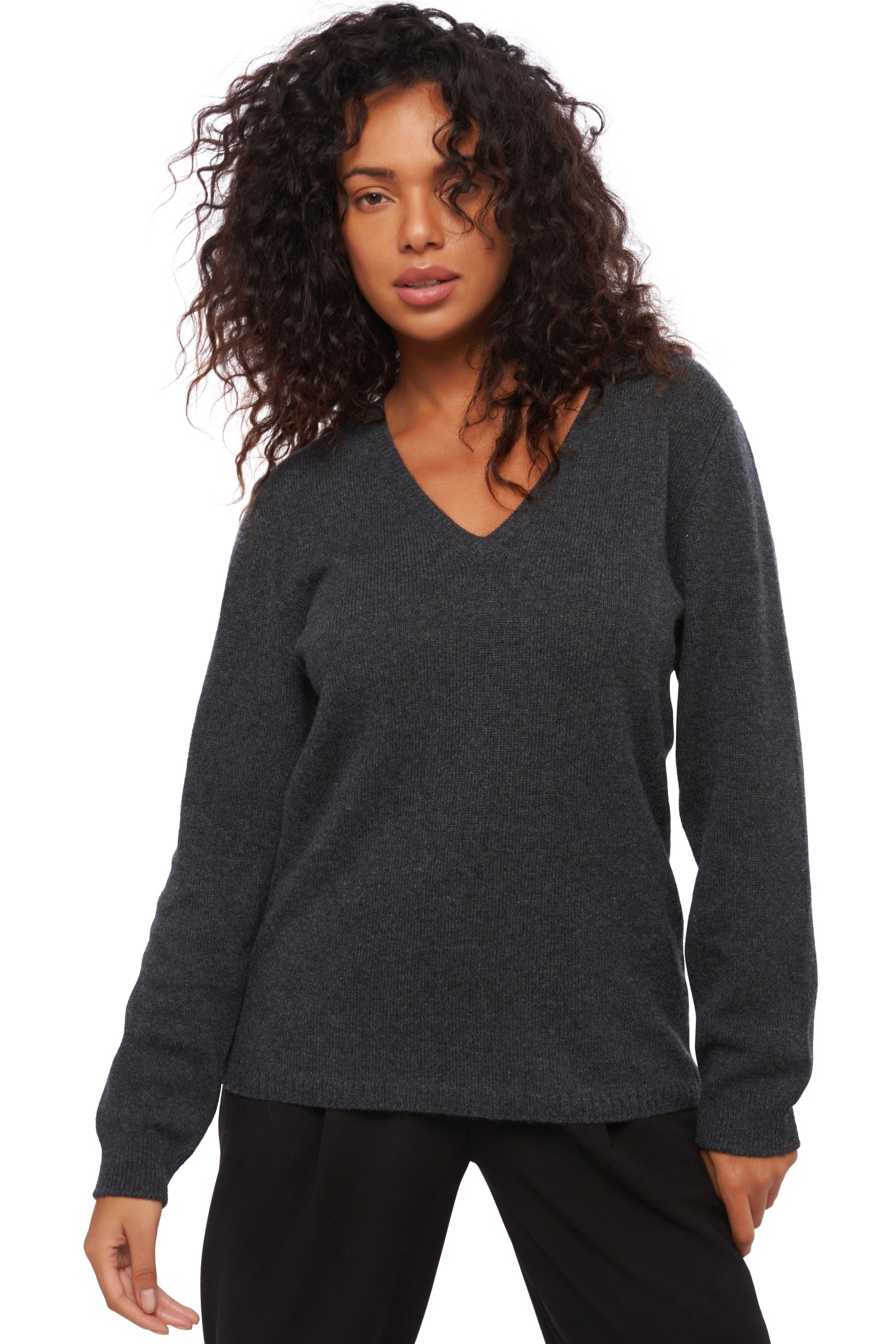 Erine 4F in cashmere donna - antracite chiné - Mahogany