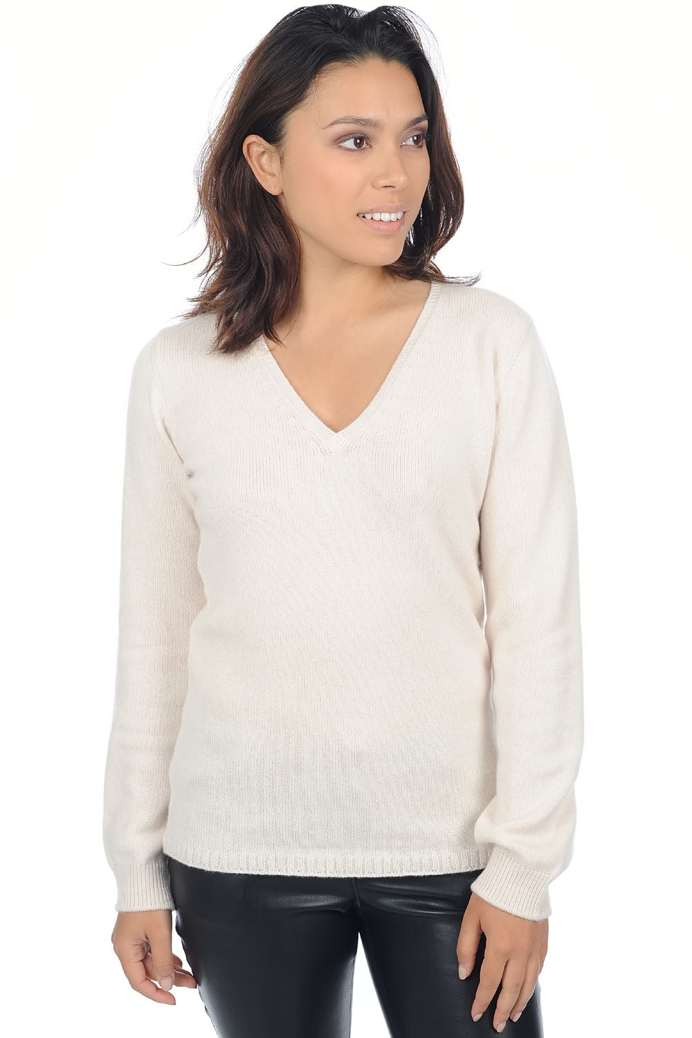 Erine 4F in cashmere donna - écru - Mahogany