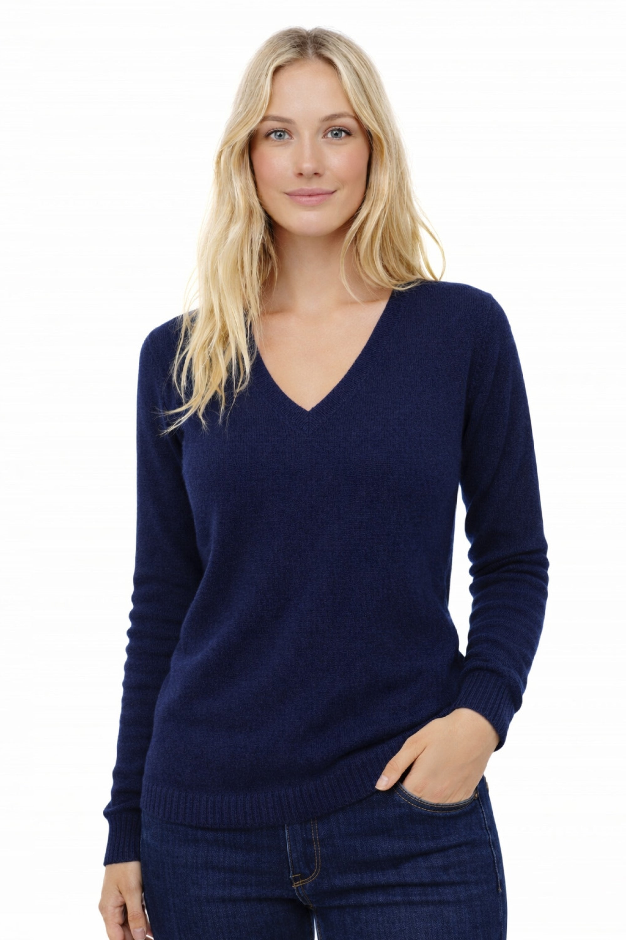 Erine 4F in cashmere donna - blu marino scuro - Mahogany