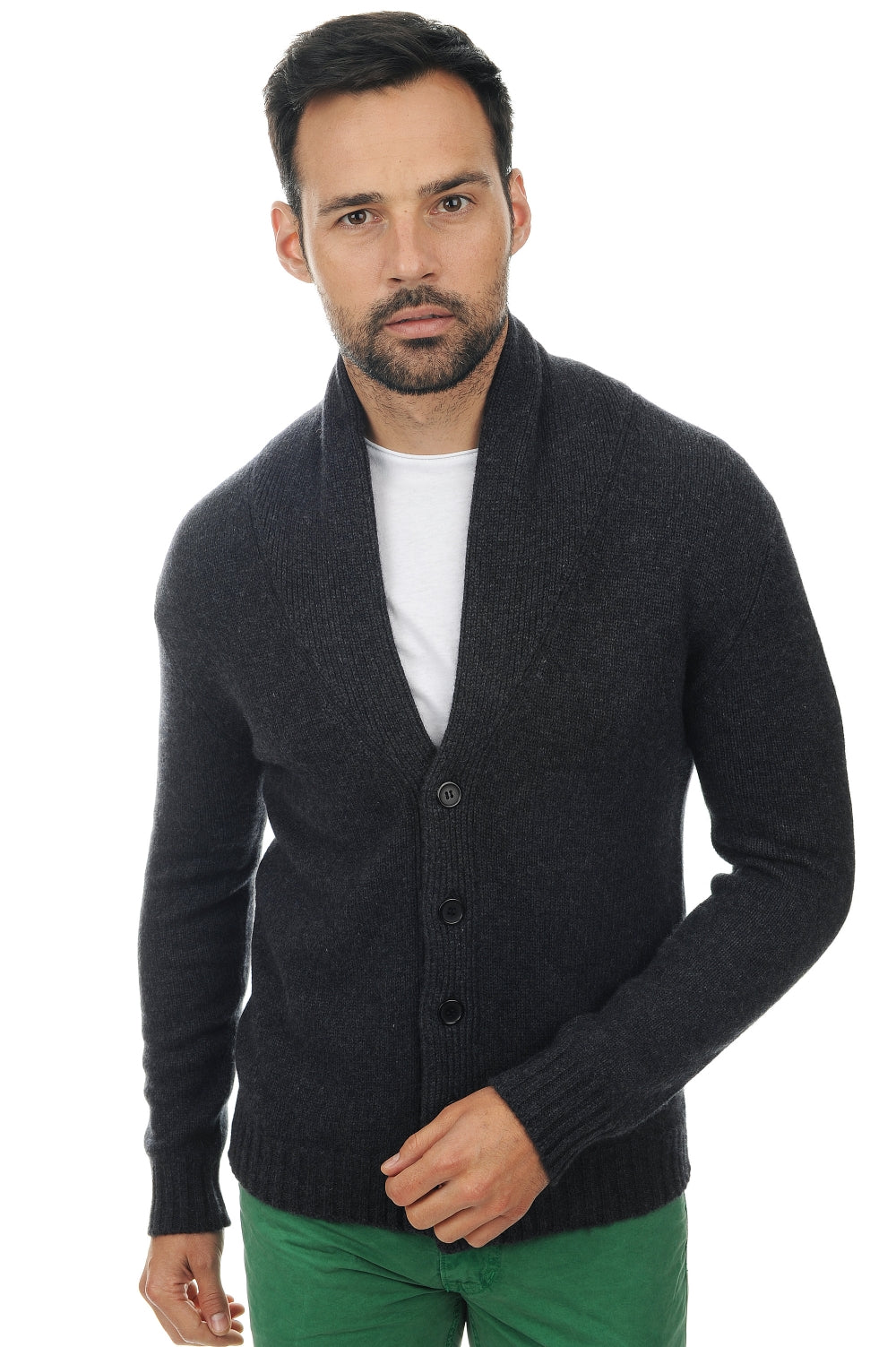 Jovan in cashmere uomo - antracite chiné - Mahogany