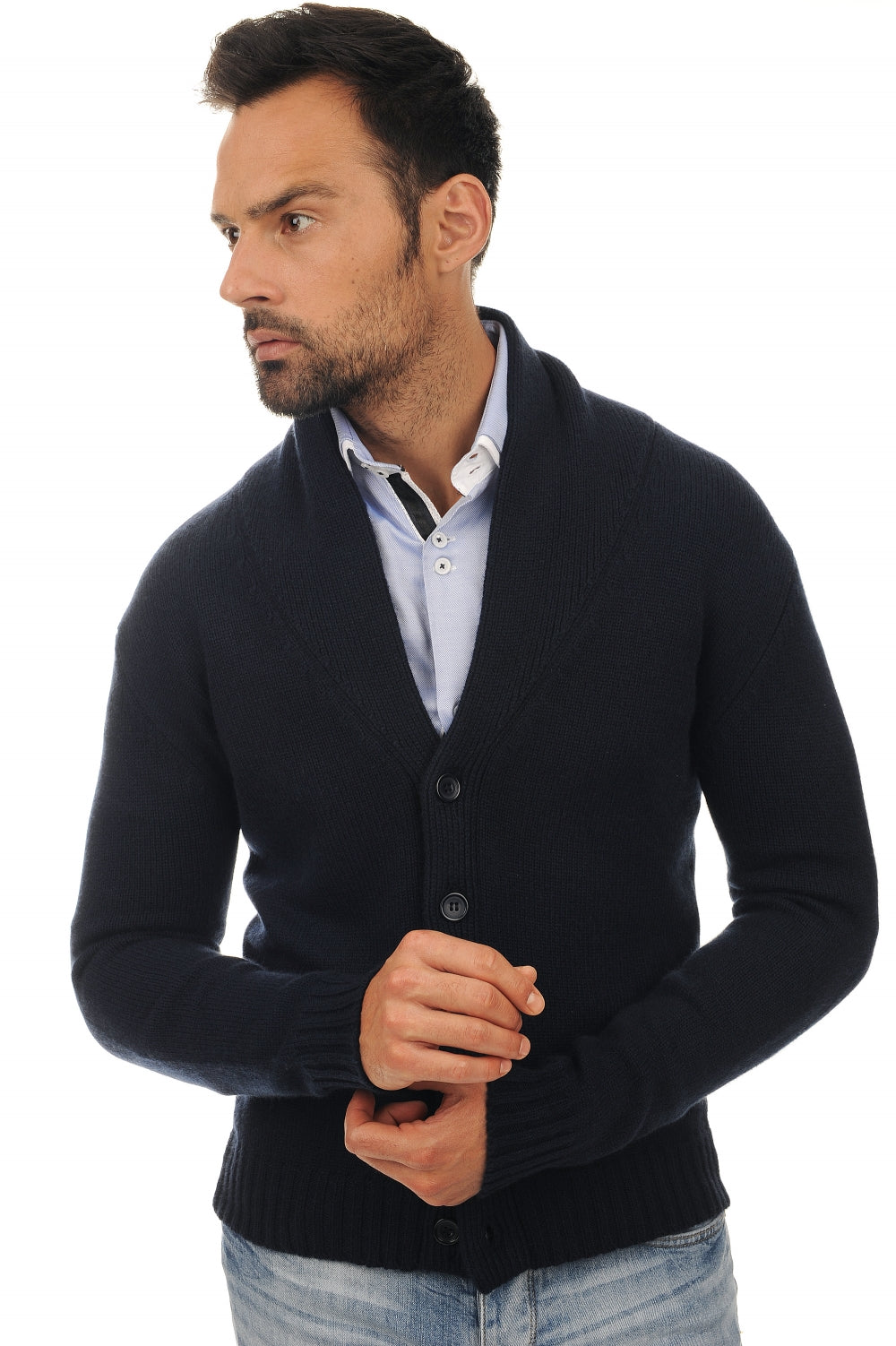 Jovan in cashmere uomo - blu marino scuro - Mahogany