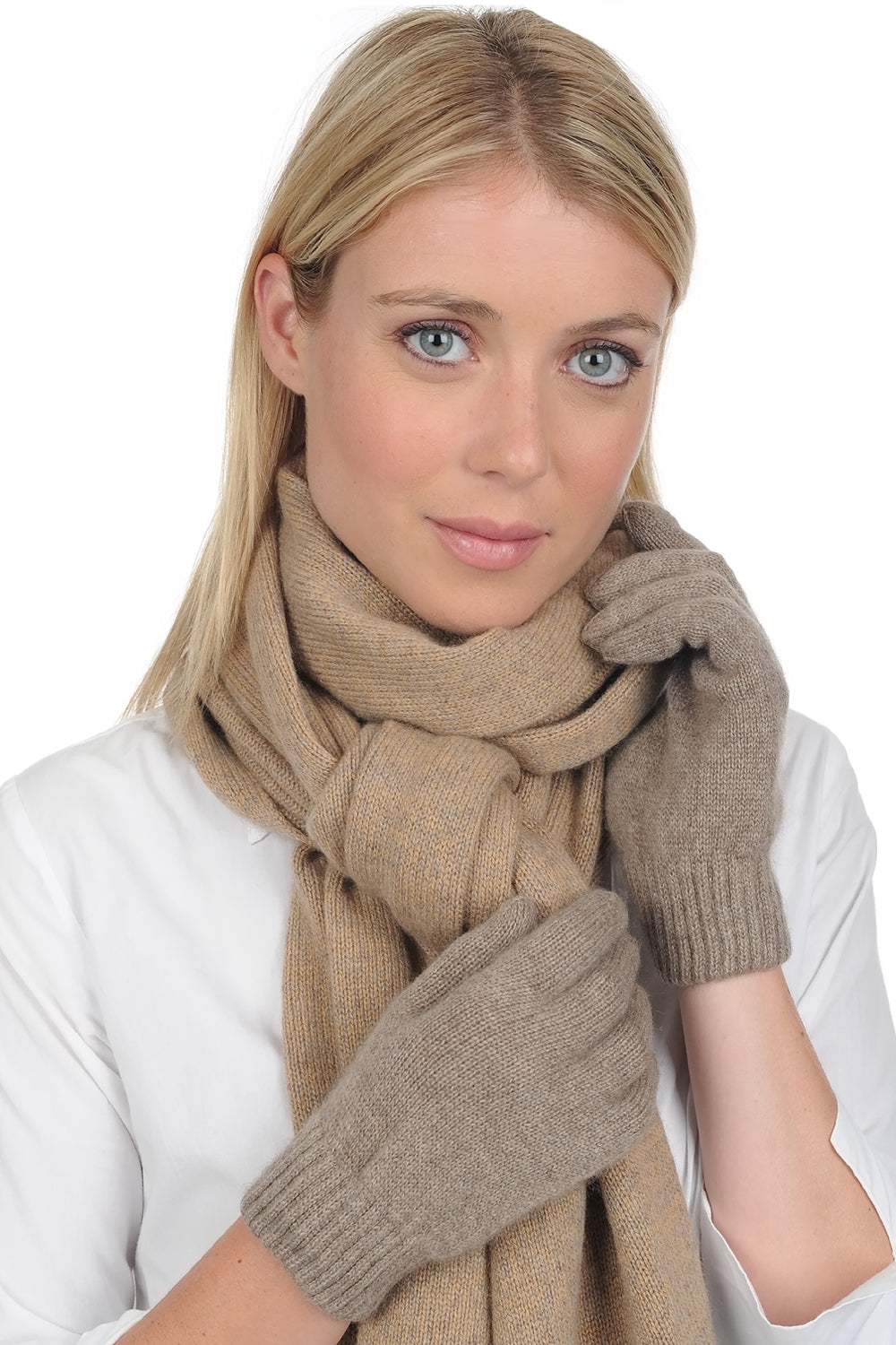 Manine in cashmere donna - natural brown chiné - Mahogany