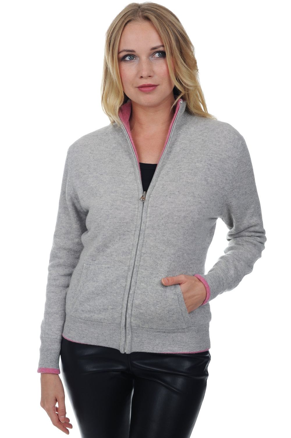Akemi in cashmere donna - flanella chiné-bubble gum - Mahogany