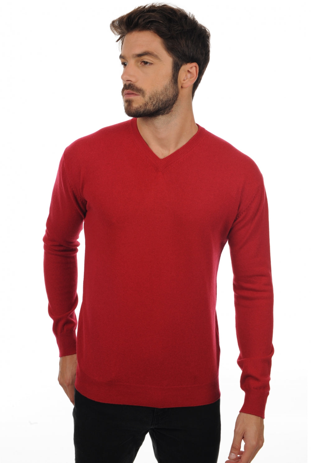 Maddox in cashmere uomo - rosso velluto - Mahogany